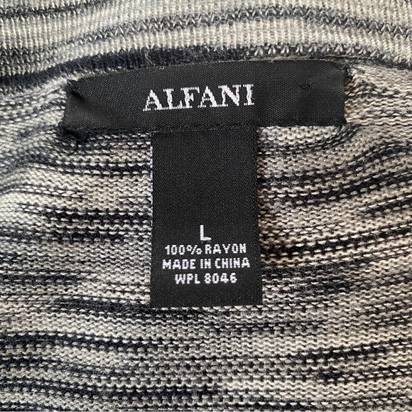 Alfani black & white space dyed long sleeve open front cardigan women’s large - Picture 8 of 9